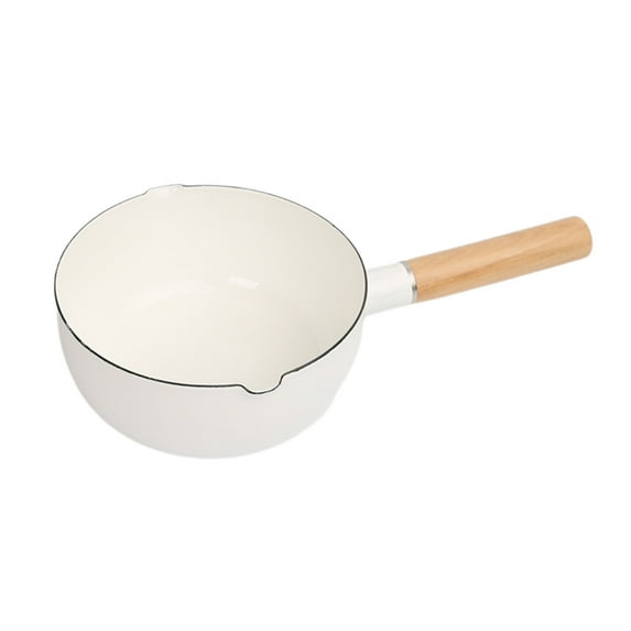 Colcolo 1.5L Enamel Cooking Pot White Cookware Saucepan Pan Butter Warmer Coffee Sauce Pot for Heating Home Kitchen
