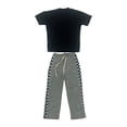 thumbnail image 1 of Colcolo 1/6 Male Short Sleeve Long Pants Costume for 12 inch Doll Model Figures Body black and gray, 1 of 8