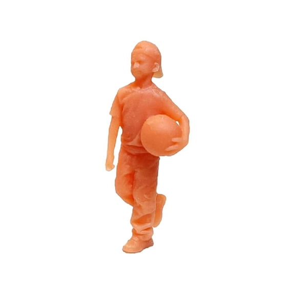 Colcolo 1/64 Diorama Figure Photo Props Unpainted Character People Model Miniature Decor boy holding ball
