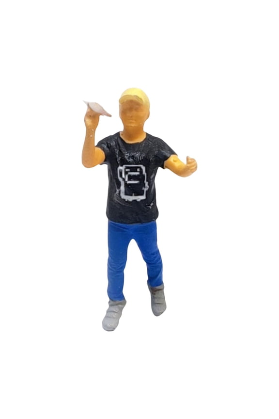 1/64 People Figure Miniature Diorama Figure Movie Props Collection for DIY Scene Black