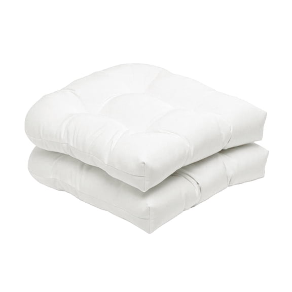 Colcolo 2 Pack Tufted Seat Cushion 48x48cm Outdoor Indoor Chair Cushions for Wicker Chair Seat Rocking Chair Cushion Pad Sets for Garden Patio Home Office Furniture Cushion White