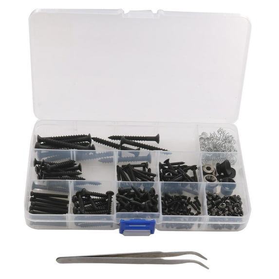 Colcolo 262Pcs Electric Guitar Screw Luthier Parts Guitar Mounting Screws for Guitar Black
