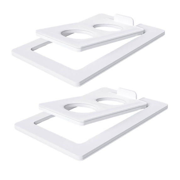 Colcolo 2Pcs Tilted Desktop Speaker Stands Iron Tabletop Speaker Stand for Bookshelf White L