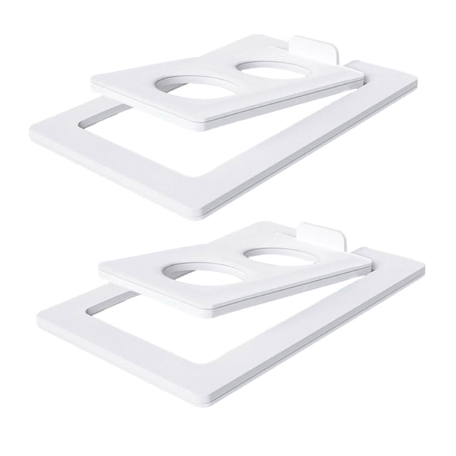 Colcolo 2Pcs Tilted Desktop Speaker Stands Iron Tabletop Speaker Stand for Bookshelf White L