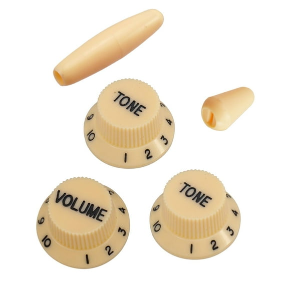 Colcolo 3 Pieces Guitar Single ROCKER Handle Cap Control Knobs DIY Guitar Accessories yellow and black