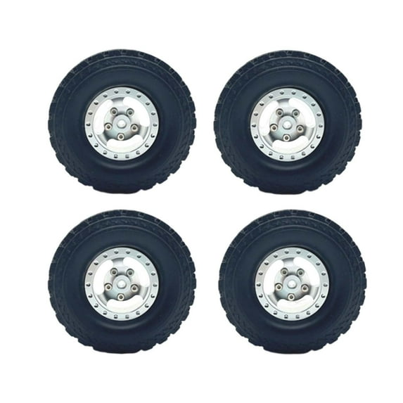 Colcolo 4 Pieces RC Car Tires Spare Part for MN82 B14 B16 B36 1/12 1/16 Scale RC Car Silver