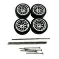 thumbnail image 1 of Colcolo 4 Pieces RC Car Wheels and Tires RC Alloy Car Accessories for 1/64 Scale DIY Argent C, 1 of 8