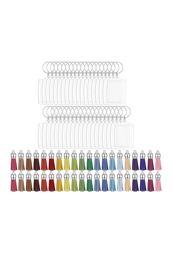 40 Pieces Clear Picture Keychain Photo Insert Keychain Hanging Ornaments Acrylic