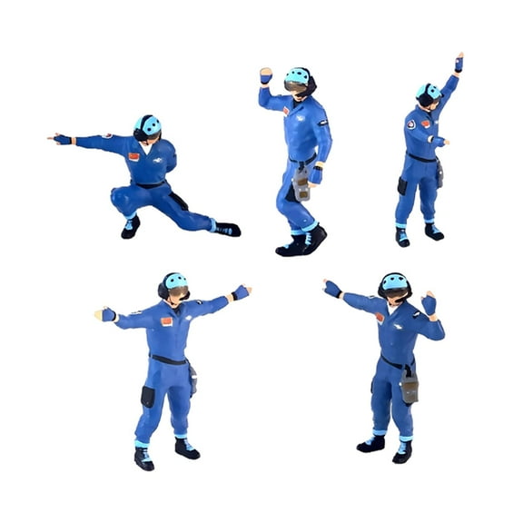 Colcolo 5 Pieces 1/64 Scale Diorama Figures Character Pilots Resin Hobby Miniature Scene