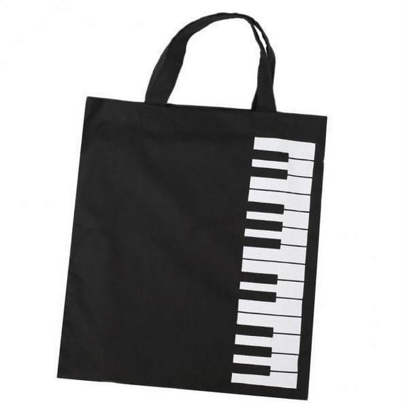 Colcolo 5xPure Cotton Piano Keys Musical Handbag Tote Bag Shopping Bag Gift Black