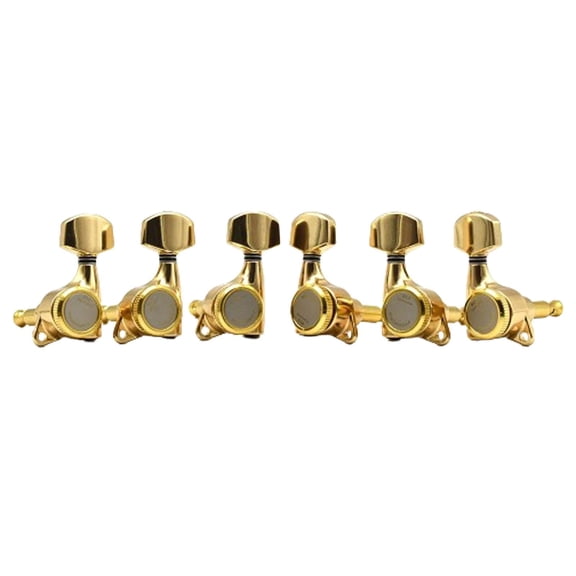Colcolo 6 Pieces Guitar String Tuning Pegs Machine 1:18 for Classic Guitar Accessory Gold Left Right