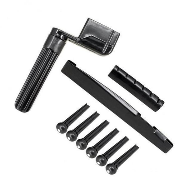 Colcolo 6xGuitar Bridge Saddle & Nut & Bridge Pin + String Winder Speed Peg For Guitar