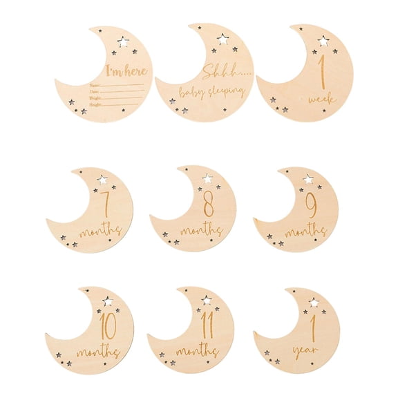 Colcolo 9 Pieces Double Sided Mileage Piece Baby Months Signs Birthday Backdrop Birthday Boys version