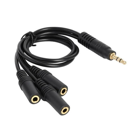 Colcolo AUX Splitter Cable 3.5mm Male to 3 3.5mm Female PVC Black Headphone Splitter