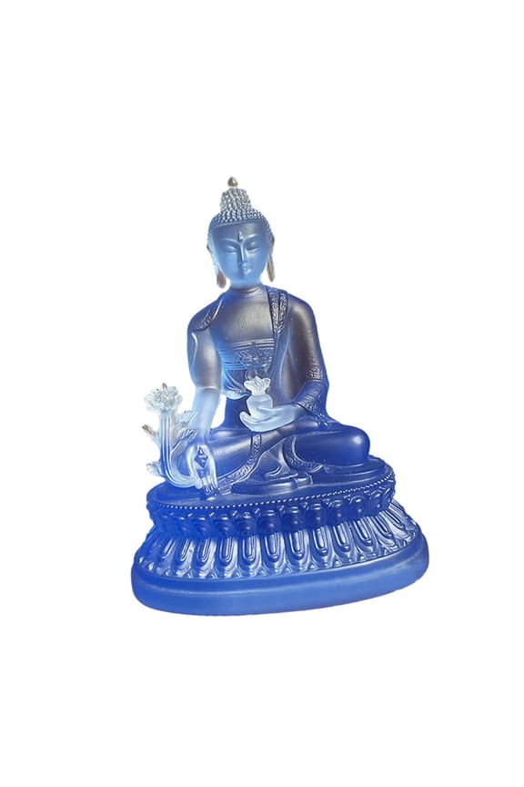 Blue Buddhist Figure Car Dashboard Ornament Handicraft for Home Office Decor