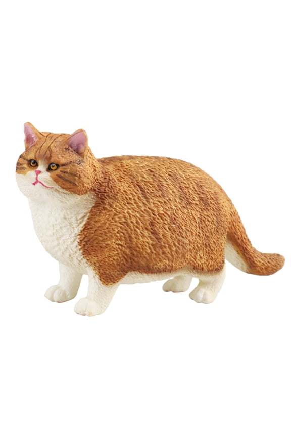 Cat Figure Playset Desk Ornament Animal Figure for Boys Girls Kids Toy Patio Brown