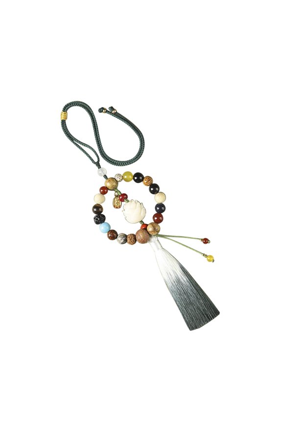 Chinese Car Rearview Mirror Charm Pendant Accessories Rearview Mirror Decoration Lotus