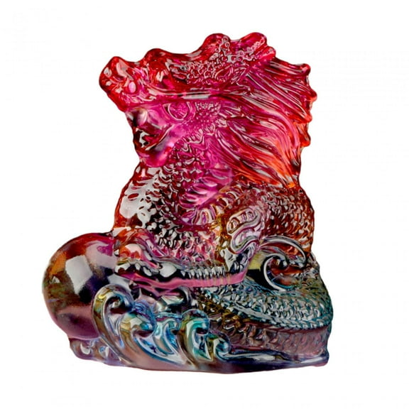 Colcolo Chinese Dragon Statue Art Crystal Dragons Family Figurine for Home Decor Car multicolor