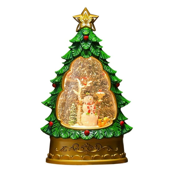 Colcolo Christmas Music Box Creative Night Light for Bookshelf Desktop Birthday Gift Snowman Broom