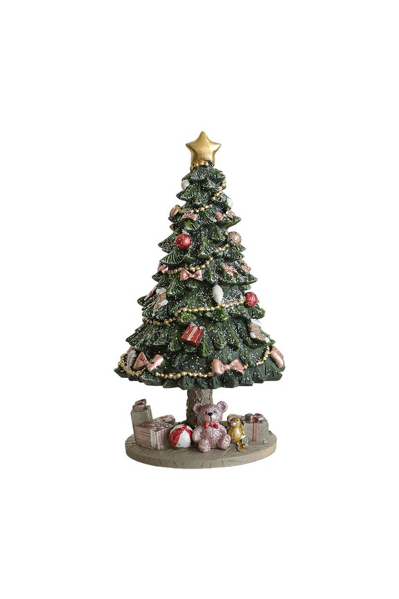 Christmas Tree Music Box Collectable Figurine Decor for Home Bedroom Desktop