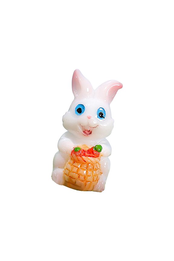 Easter Figure Fairy Garden Accessories for Garden Potted Plant Easter Bonsai Rabbit and Carrot A