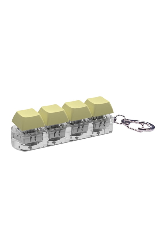 Fidget Keyboard Keychain Creative Keyboard Fidget for Teens yellow and clear