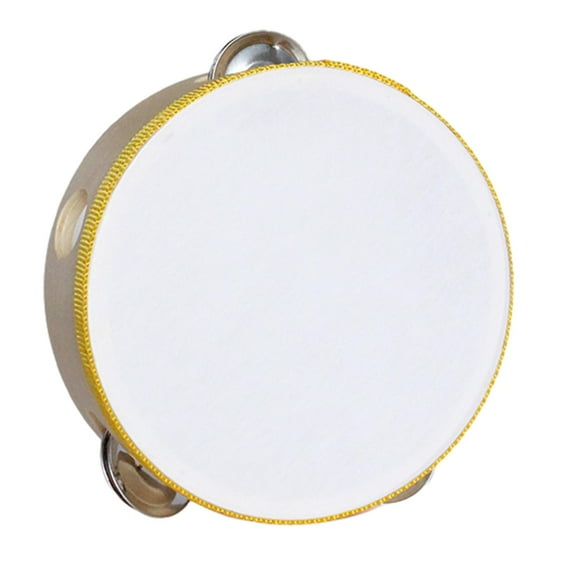 Colcolo Hand Drum Musical Instrument Wooden Tambourine for Children Game Toys Adults Yellow
