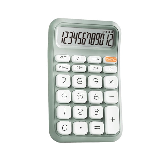 Colcolo Handheld Mechanical Calculator 12 digits Large LCD Display for Office Market Green