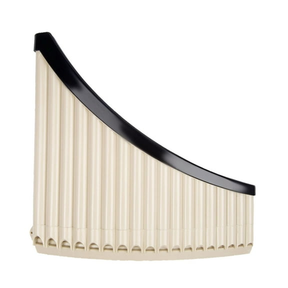 Colcolo Pan Flutes Key Handmade Musical Instrument for Music Lover Woodwind Gifts 18 Pipes beige