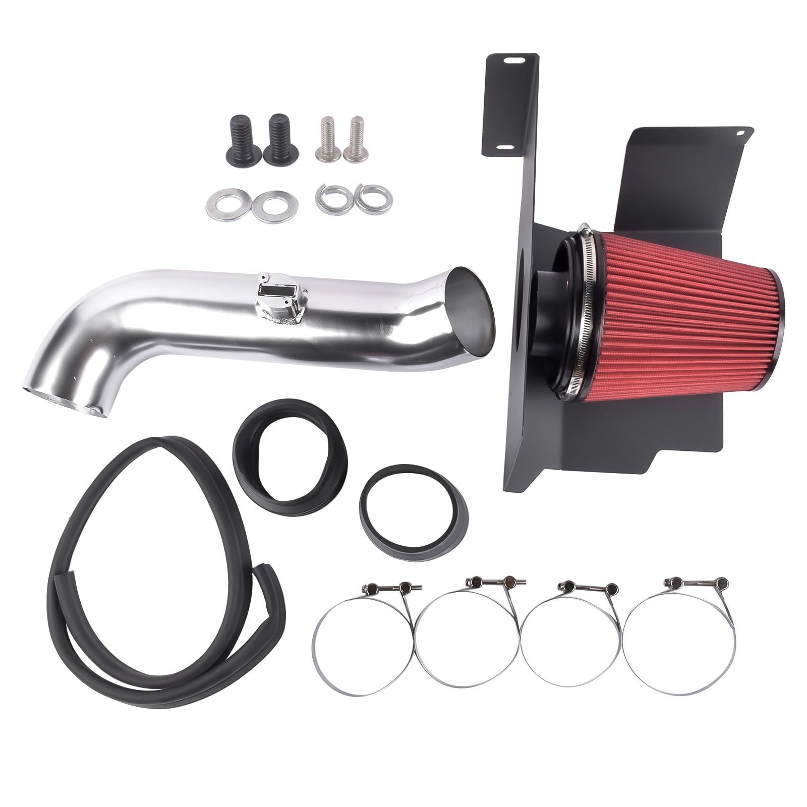 Cold Air Intake System for 2017-2019 Chevy Silverado GMC Sierra 2500 3500 HD 6.6L L5P Duramax Diesel, Mandrel-Bent Aluminum Tube with Oiled Cotton Air Filter, SKU 16763182