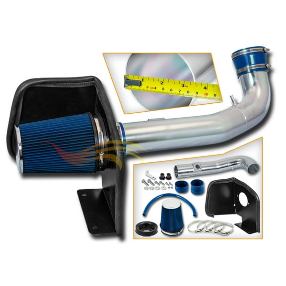 Cold Air Intake System with Heat Shield Kit Filter Combo BLUE Compatible For Cadillac Escalade Chevy Silverado Suburban Tahoe Gmc Sierra Yukon 5.3L/6.0L