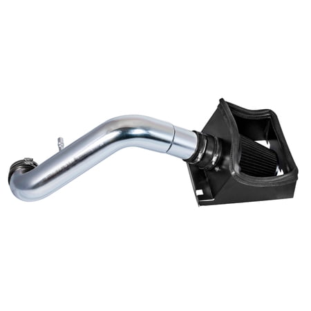 Cold Air Intake System with Heat Shield Kit + Filter Combo BLACK Compatible For 11-14 Ford F150 5.0L V8