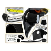 Cold Air Intake System with Heat Shield Kit + Filter Combo BLACK Compatible For 12-15 Chevy Camaro V6 3.6L
