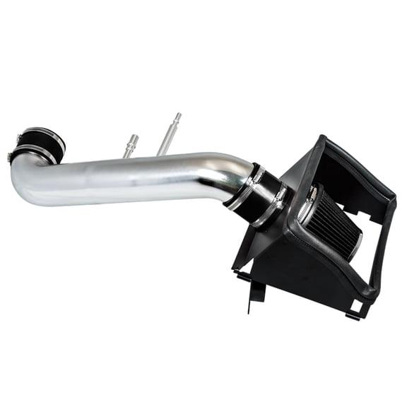 Cold Air Intake System with Heat Shield Kit + Filter Combo BLACK Compatible For 15-19 Compatible Ford F150 5.0L V8