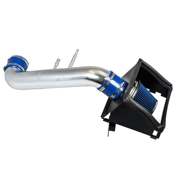 Cold Air Intake System with Heat Shield Kit + Filter Combo BLUE Compatible For 15-19 Ford F150 5.0L V8