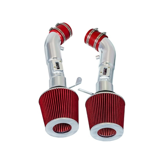 Cold Air Intake System with Heat Shield Kit + Filter Combo RED Compatible For 08-13 Infiniti G37 3.7L V6 / 09-14 Nissan 370Z
