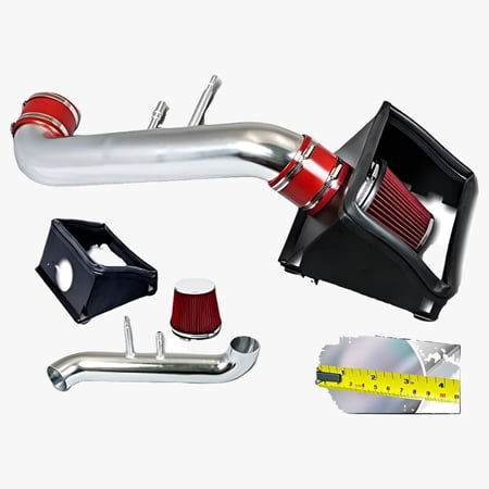 Cold Air Intake System with Heat Shield Kit + Filter Combo RED Compatible For 15-19 Compatible Ford F150 5.0L V8