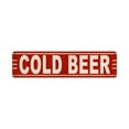 thumbnail image 1 of Cold Beer Bar And Alcohol Metal Sign, 20 W X 5 H In., 1 of 1