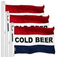 thumbnail image 1 of Cold Beer Sign Flag 3x5FT 3-Pack Printed 150D Polyester By G128, 1 of 6