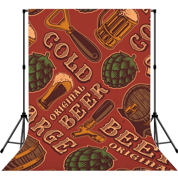 Cold Beer Vintage Photography Backdrop 5x7Ft Background for Photo Studio Video Recording Birthday Party Wedding Home Decor