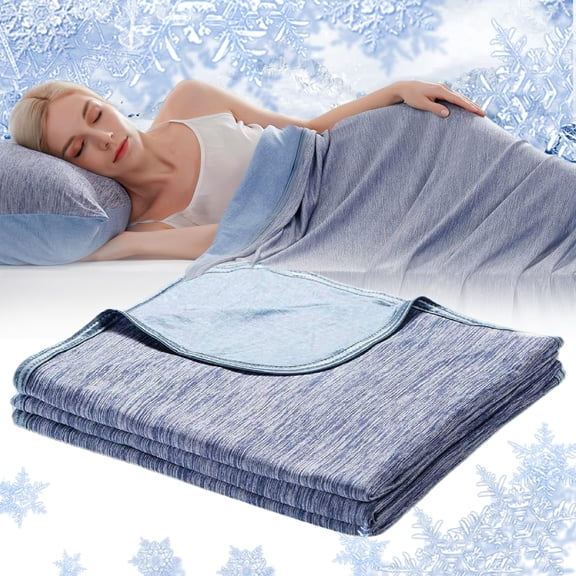 The Cold Blanket King Size Queen 2025 New Cold Blankets for Hot Sleepers Sleeping Double-Sided Cold Fiber Lightweight Breathable All Season Throw for Bed Sofa Travel Keep Cool Night (Blue,59*78in*1)