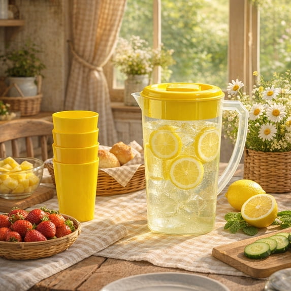 Cold Brew Carafe, Beverage Dispenser, Transparent Cold Brew Drip Pot With Lid And Handle, Large Capacity Plastic Pitcher For Iced Tea Coffee And Fruit Infused Water