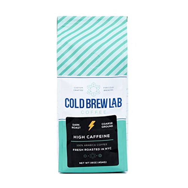 Cold Brew Coarse Ground Coffee, High Caffeine Blend, Dark Roast, 1 LB