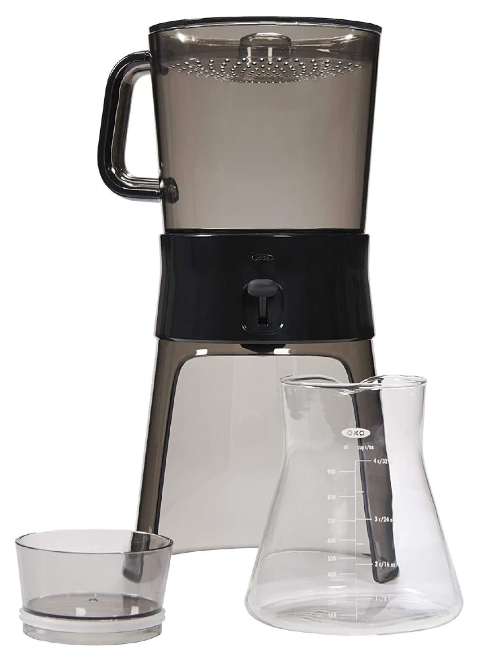Cold Brew Coffee Maker 32oz - Iced Coffee Maker & Tea Infuser - Stainless Steel Filter - Easy Clean - Glass Carafe - Smooth Low-Acid Coffee Concentrate