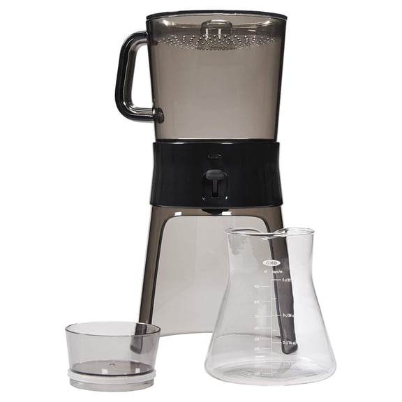 Cold Brew Coffee Maker 32oz - Iced Coffee Maker & Tea Infuser - Stainless Steel Filter - Easy Clean - Glass Carafe - Smooth Low-Acid Coffee Concentrate