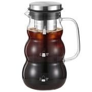 Cold Brew Coffee Maker, 34 oz Heat Resistant Borosilicate Glass Cold Brew Pitcher, Iced Coffee Maker with Stainless Steel Filter and Silicone Sealed Lid