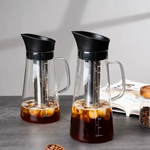Cold Brew Coffee Maker 40 oz/1200ML,HopePow Cold Brew Pitcher Tea Brewer with Wide Open with Stainless Steel Filter and Pour Spout Lid for Iced Cold Brew Coffee Maker