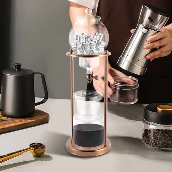 Cold Brew Coffee Maker 600ml Glass Coffee Dripper Ice Drip Coffee Tower Home 6*17.7in for Home, Coffee Shops, Cafes