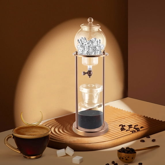 Cold Brew Coffee Maker – 600ml Iced Coffee Drip Tower, Kyoto-Style Cold Drip Coffee Pot with Adjustable Valve, High Borosilicate Glass & Stainless Steel, 4-Hour Extraction, 6-8 Cups