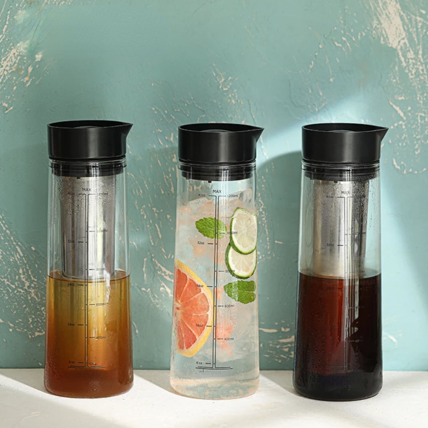 Cold Brew Coffee Maker Bottles Portable Fruit Tea Iced Pitcher Double